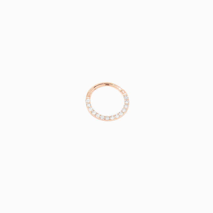 18K Rose Gold Plated 18G Crystal Cartilage Clicker Earring,