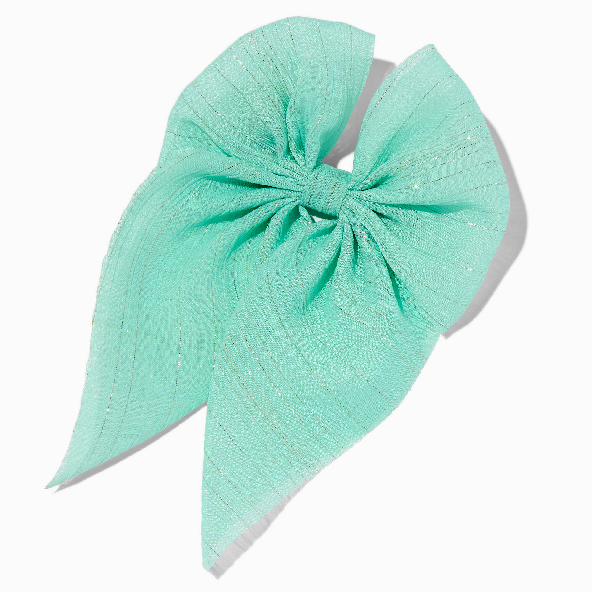 View Claires Chiffon Bow Barrette Hair Clip Teal information