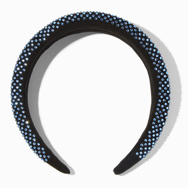 Embellished Puffy Headband - Blue/Black,