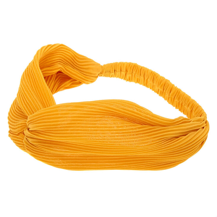 Pleated Twisted Headwrap - Mustard,