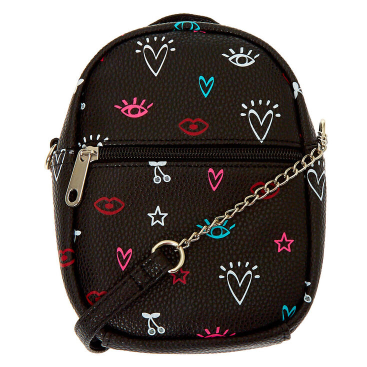 Icon Mini Backpack Crossbody Bag - Black,