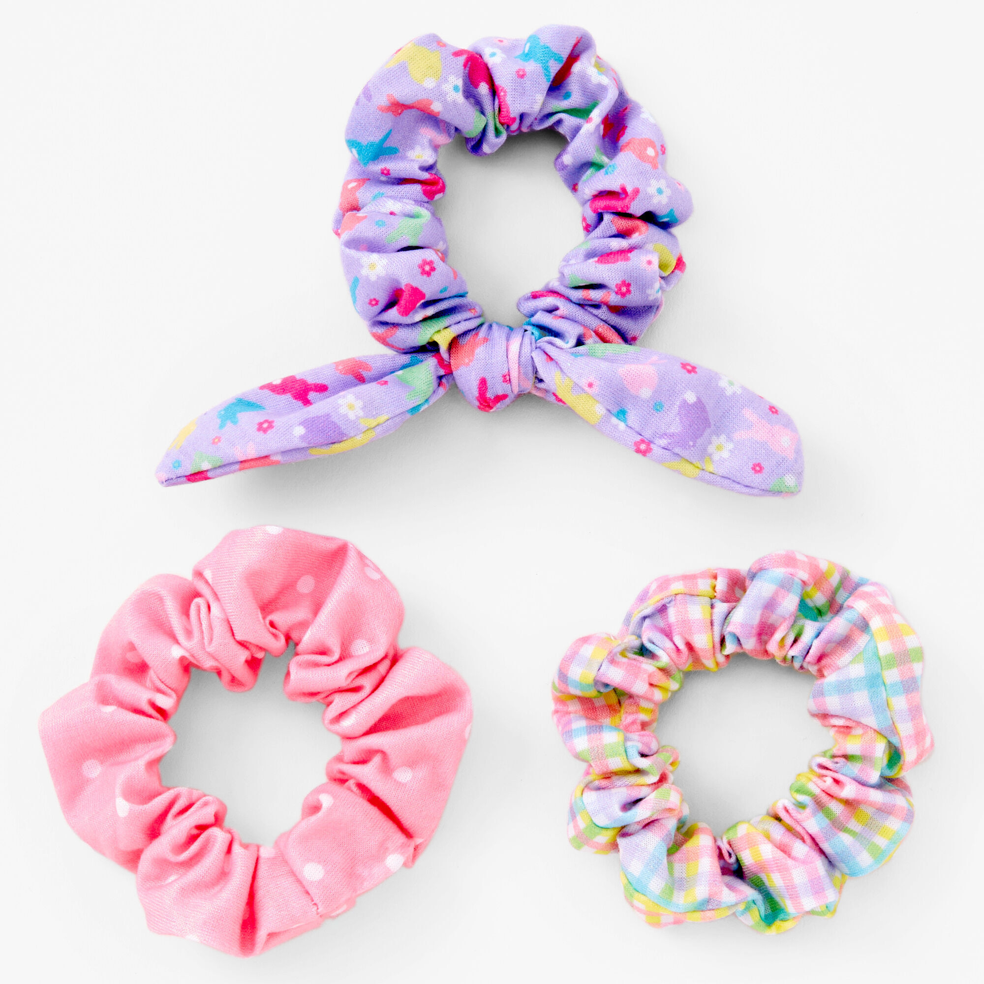 claire's easter bunny hair scrunchies - 3 pack