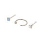 Silver 20G Cloudy Stone Nose Studs + Ring - 3 Pack,