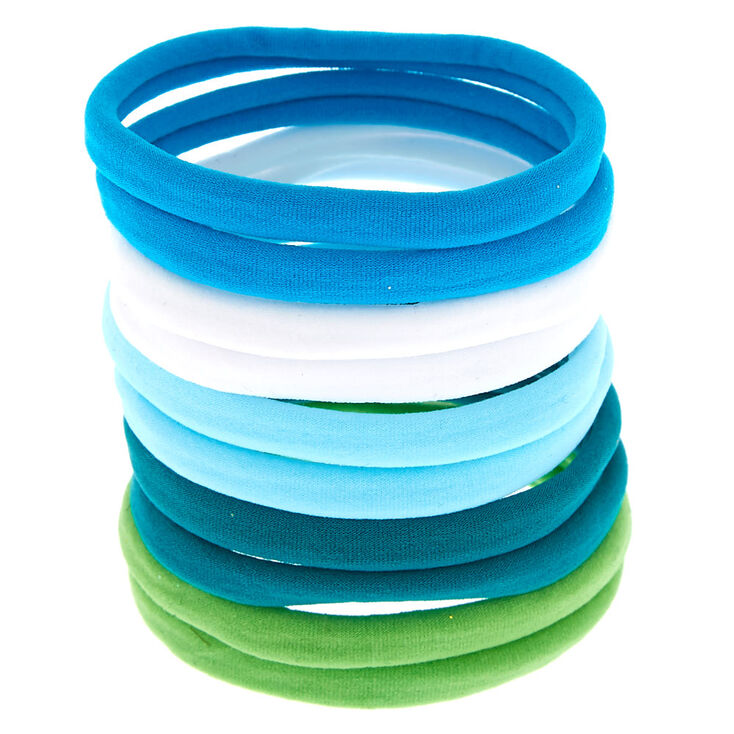 Claire's Lot de 10 élastiques à cheveux bleus ambiance océan