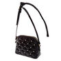 Quilted Pearl Crossbody Bag - Black,