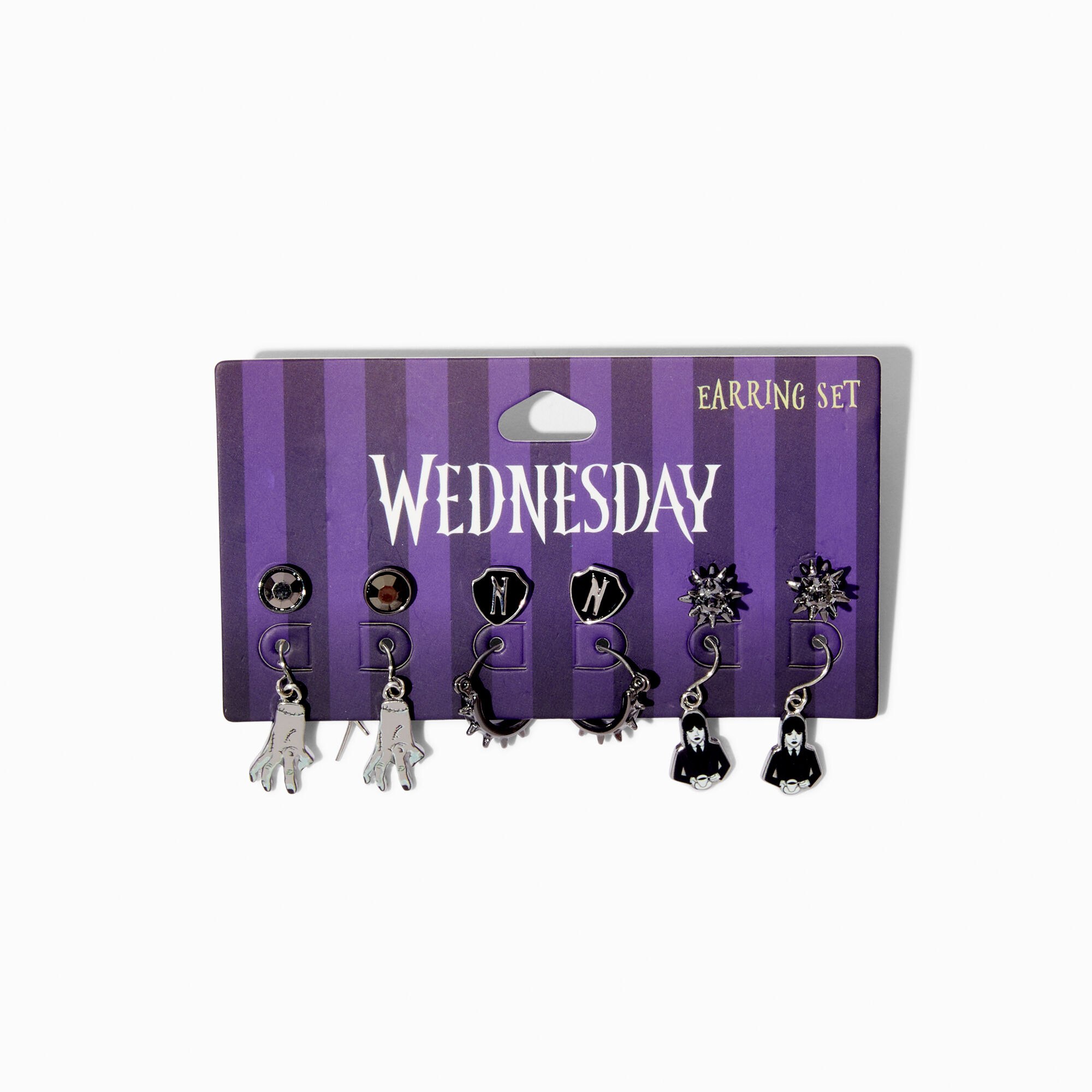 View Claires Wednesday Earring Set 6 Pack Silver information