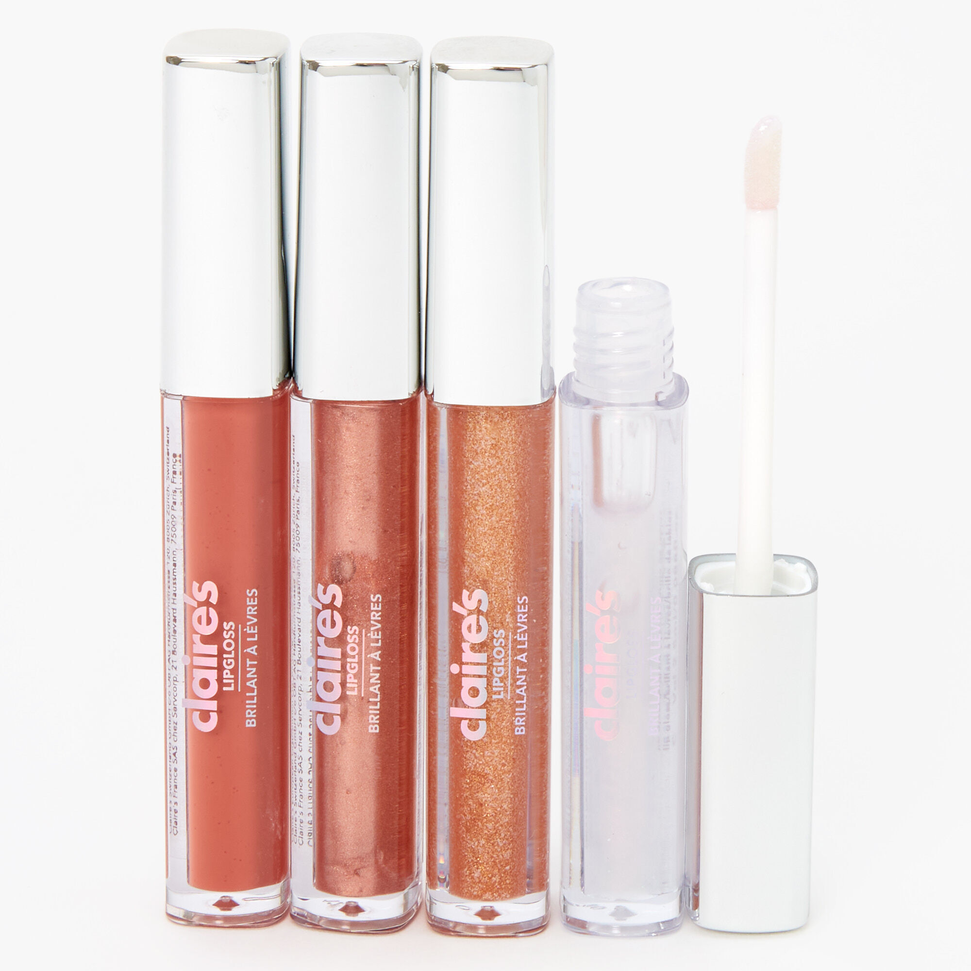 Bronzed Nude Shimmer Lip Gloss Set - 4 Pack | Claire's