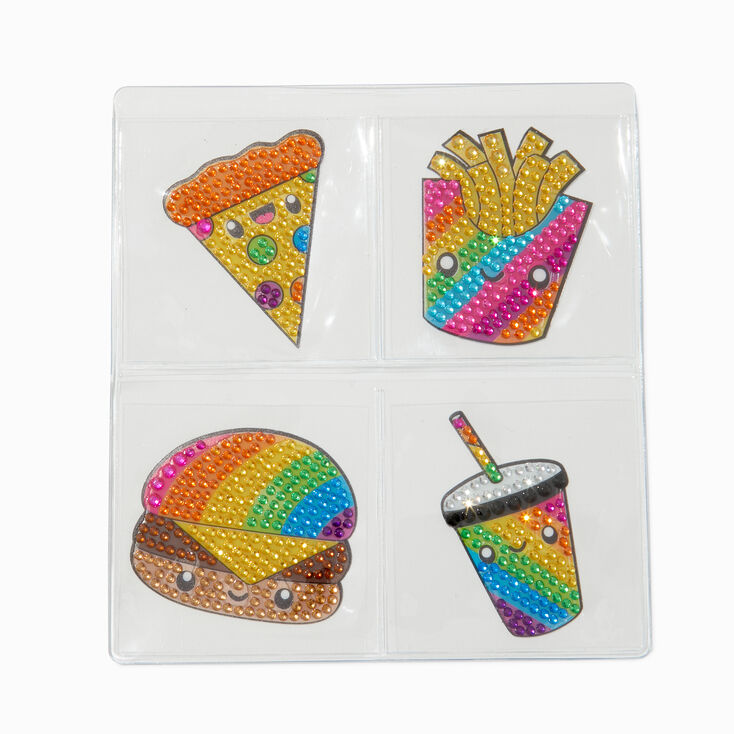 StickerBeans&reg; x Claire&#39;s Rainbow Food Rhinestone Sticker Set - 4 Pack,