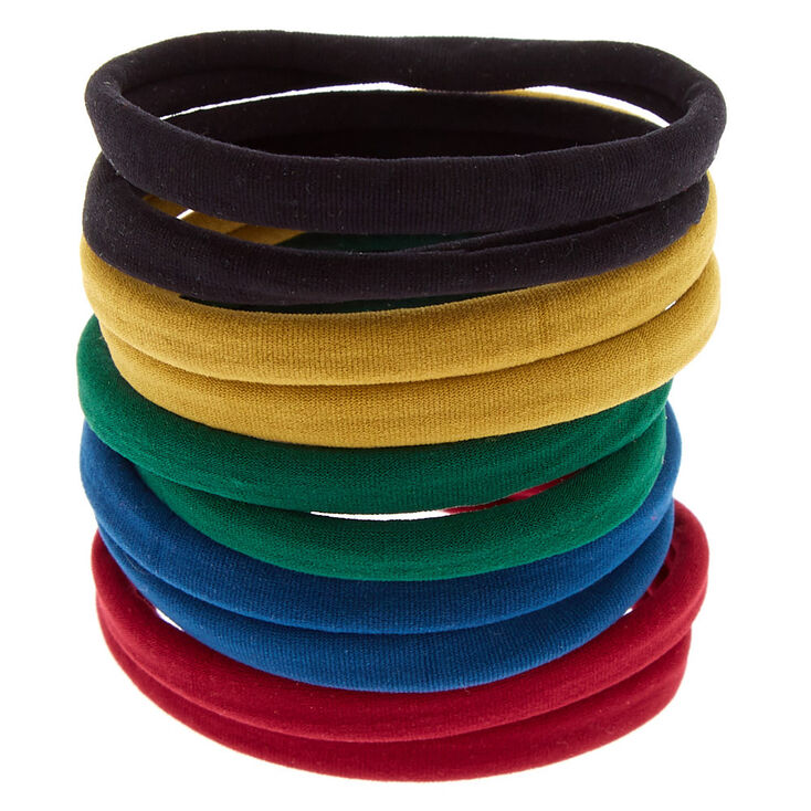 Solid Hair Ties - Blue, 10 Pack,