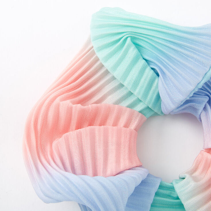 Medium Pastel Ombre Pleated Hair Scrunchie,