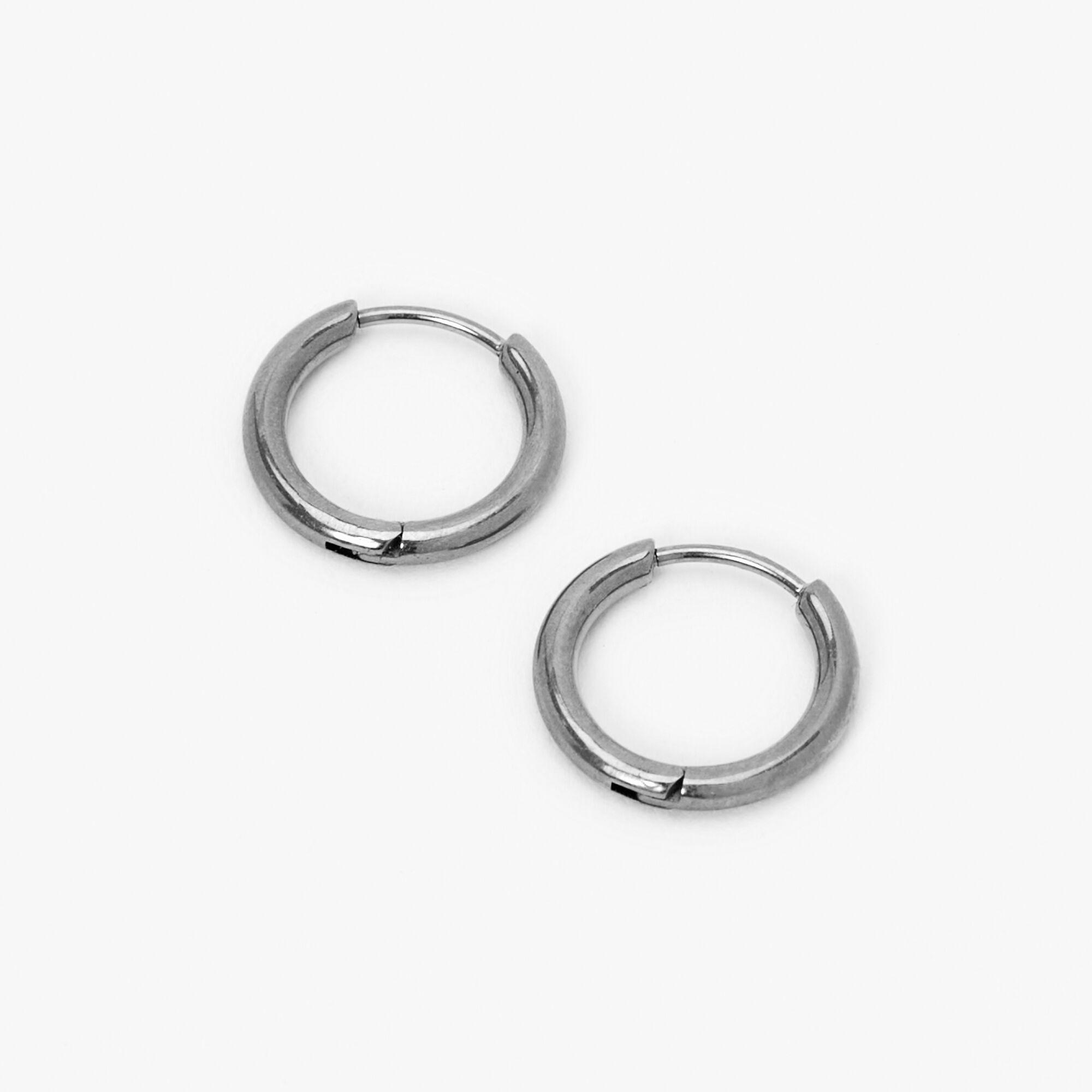 View Claires Titanium 10MM Tube Hoop Earrings Silver information