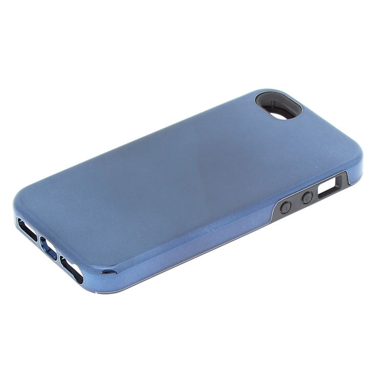 Metallic Navy Protective Phone Case - Fits iPhone 5/5S/SE,