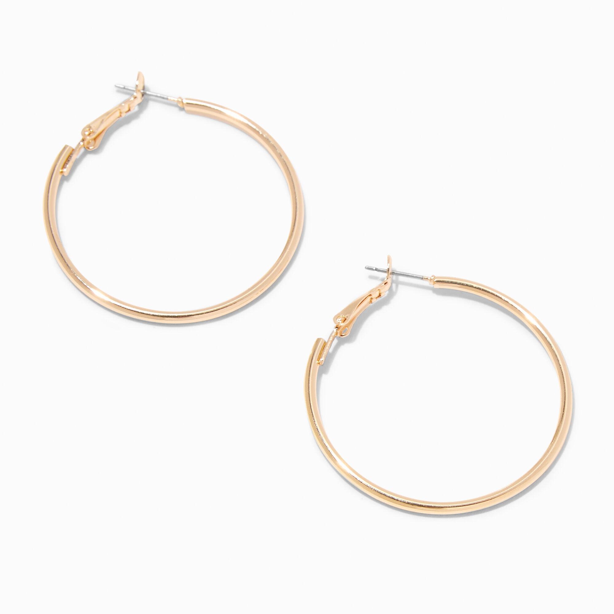View Claires Recycled Jewelry Tone 40MM Hoop Earrings Gold information