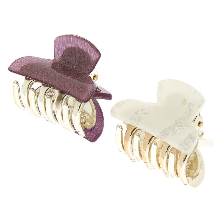 Claire's Lot de 2 mini pinces à cheveux pailletées holographiques