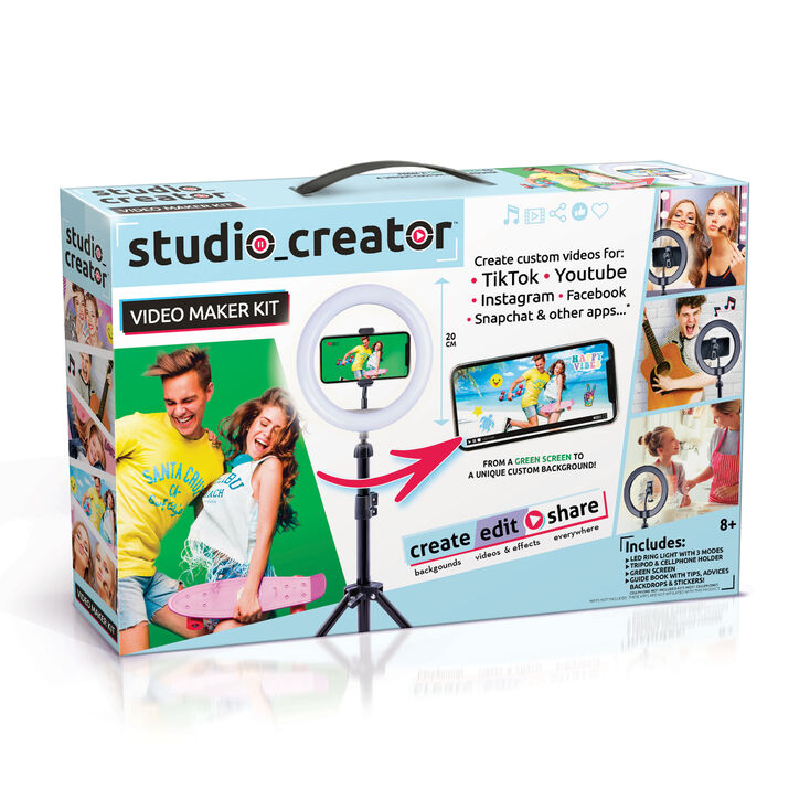 Studio Creator kit là giải pháp đa năng và toàn diện cho những người đam mê làm video. Bao gồm những thiết bị và phụ kiện cần thiết như đèn, micro, chân máy ảnh và các linh kiện khác, đây là một lựa chọn tuyệt vời cho những người muốn tạo ra những video chuyên nghiệp hơn.