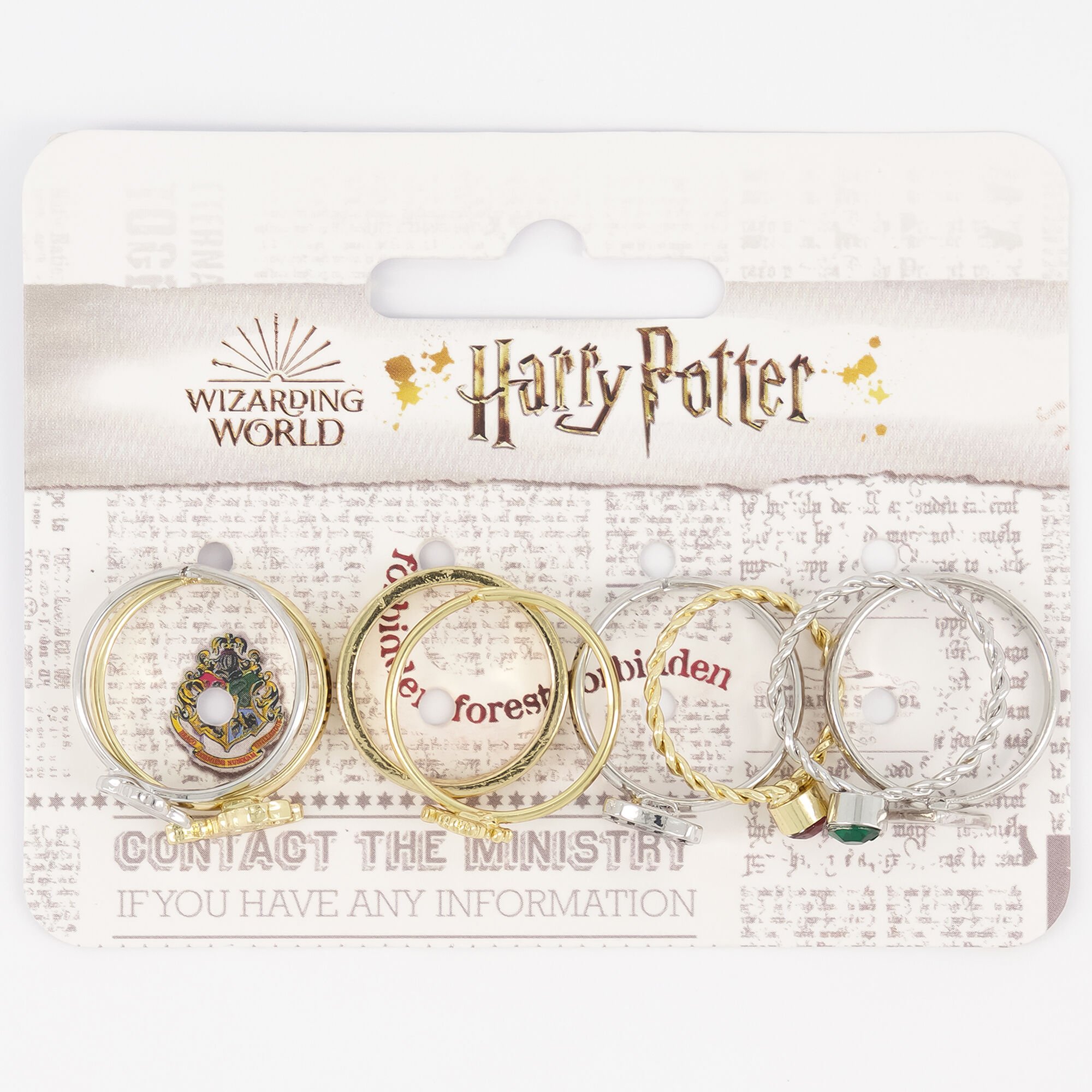 View Claires Harry Potter Ring Set 8 Pack Gold information