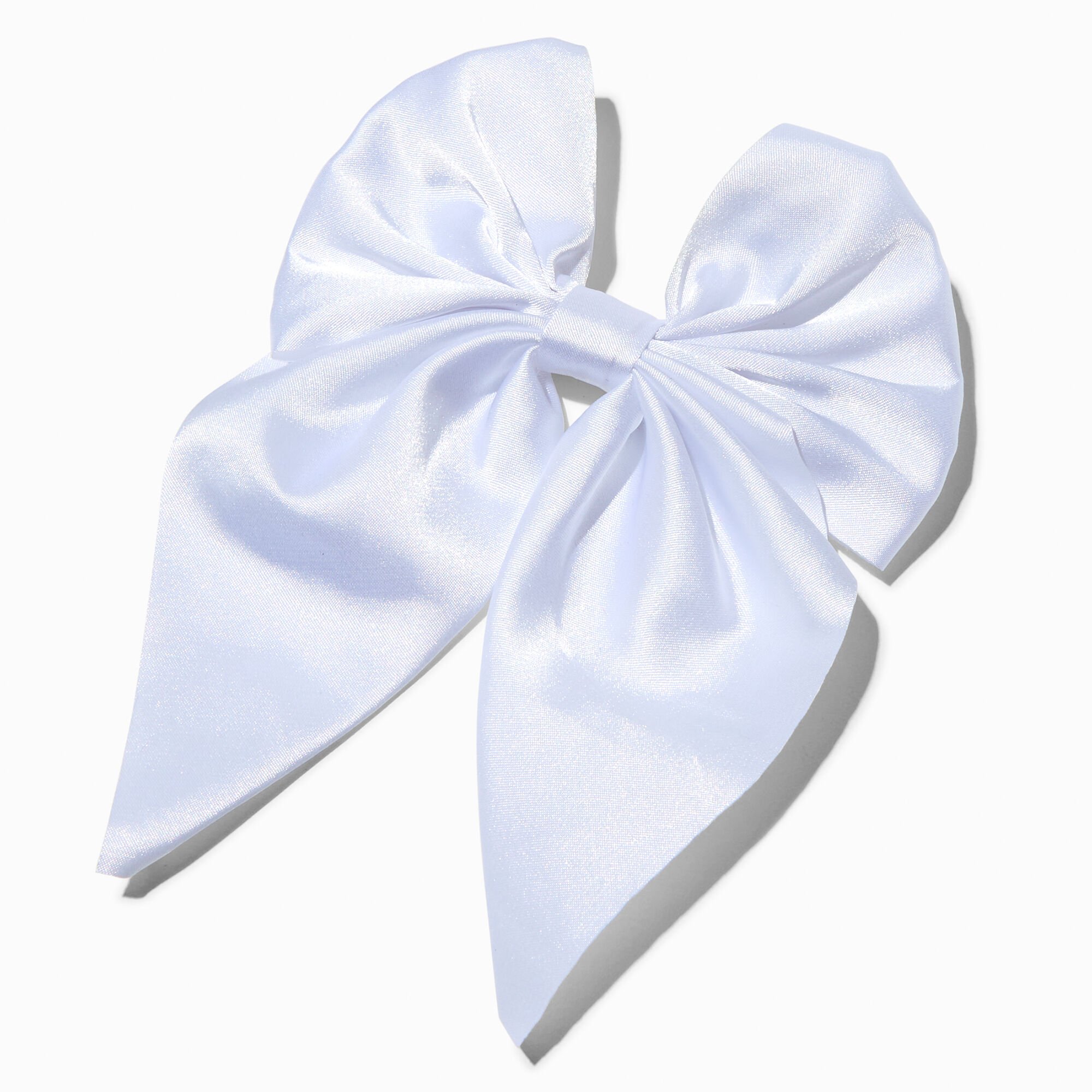Claire's Club White Satin Hair Bow Clip,