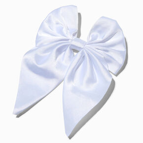 Claire&#39;s Club White Satin Bow Barrette Hair Clip,