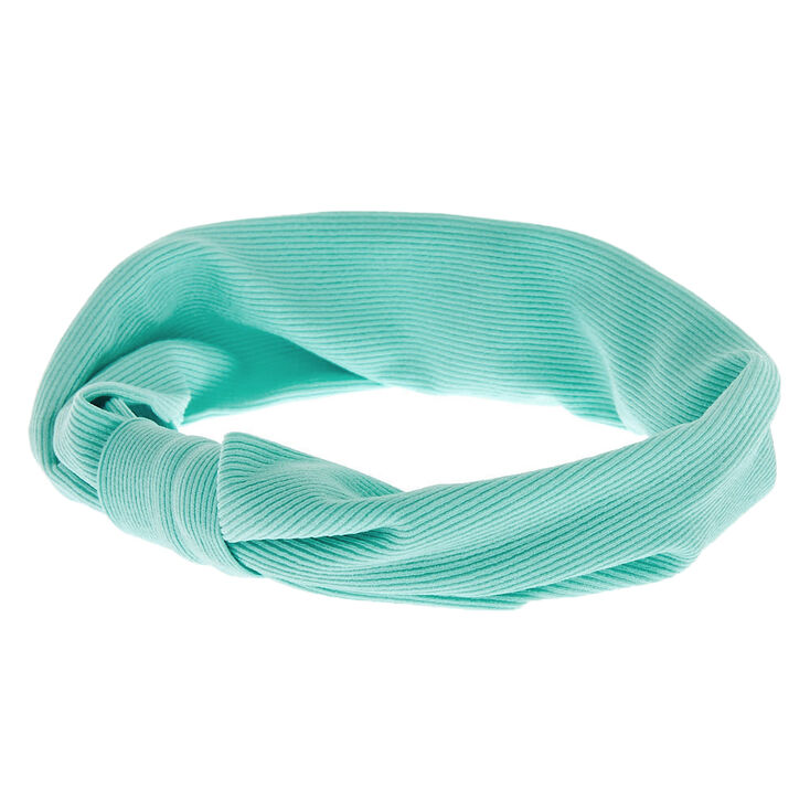 Claire's Bandeau noué côtelé - Vert écume
