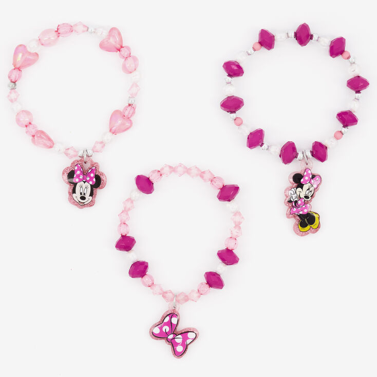 Disney Minnie Mouse Beaded Stretch Bracelets &ndash; 3 Pack,