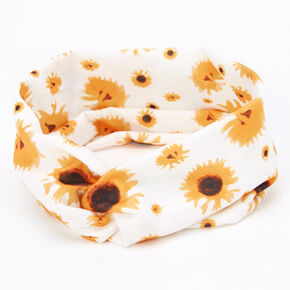 Sunflower Twisted Headwrap - White,