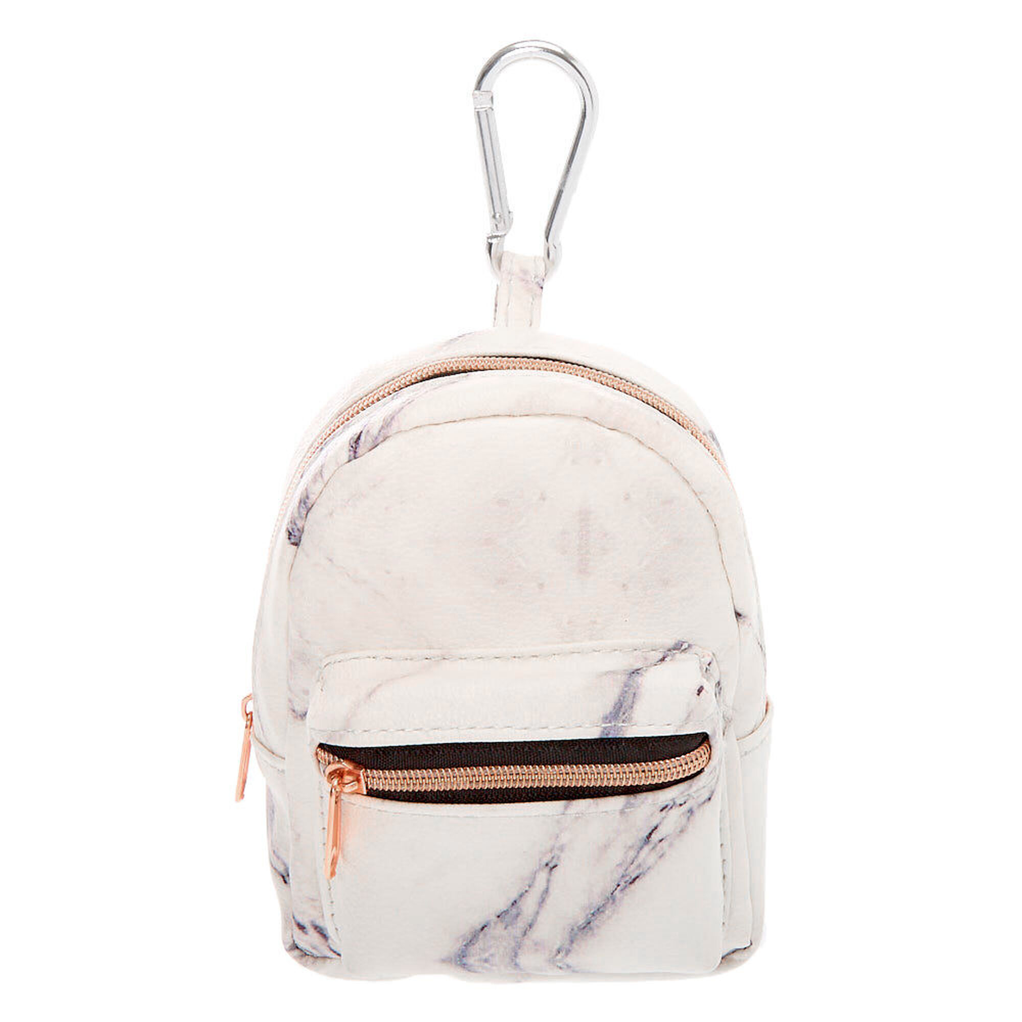 Marble Mini Backpack Keychain White Claire s US