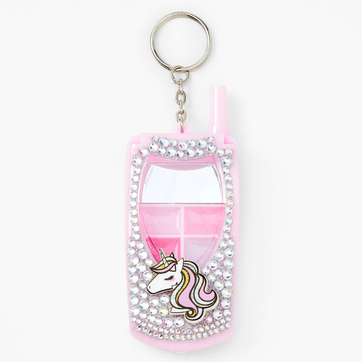 Pink Unicorn Bling Flip Phone Lip Gloss Set,