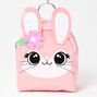 Glitter Bunny Face Mini Backpack Keychain - Pink,
