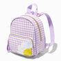 Claire&#39;s Club Purple Gingham Daisy Backpack,