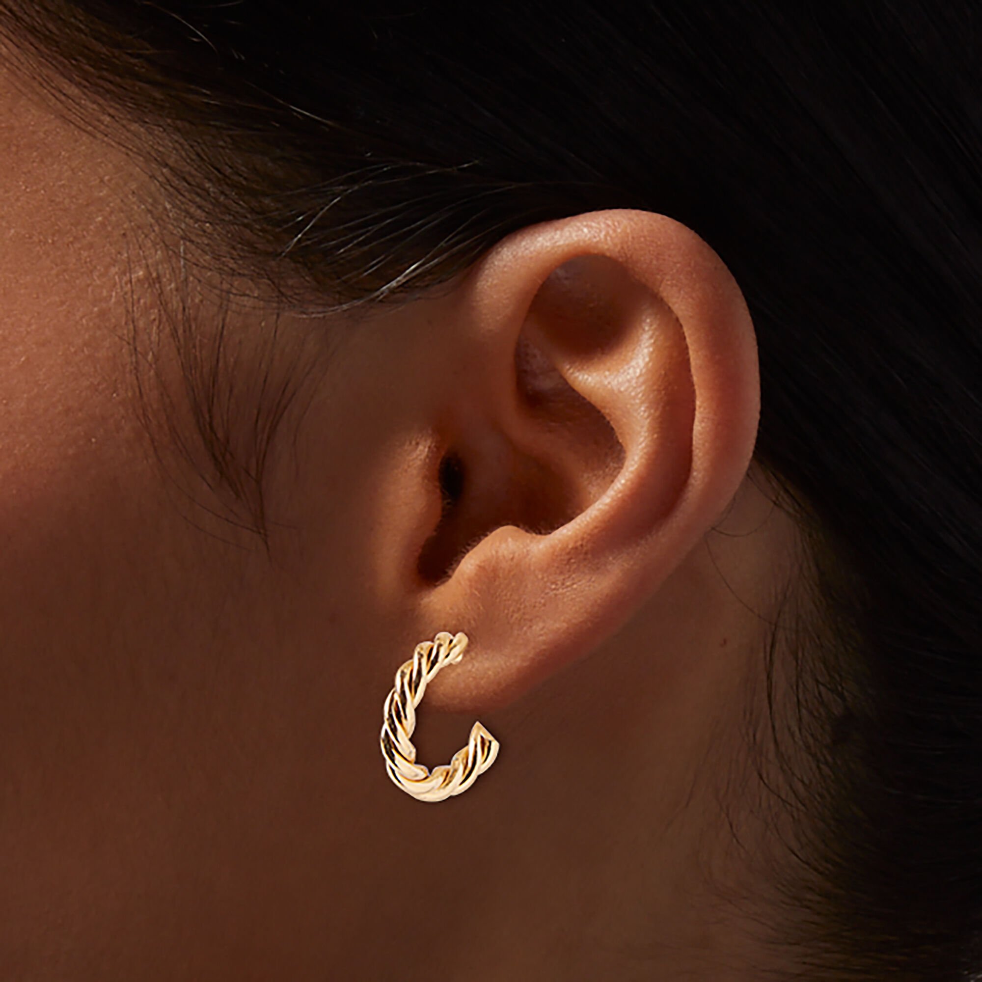 Gold-tone Rope 20mm Hoop Earrings,