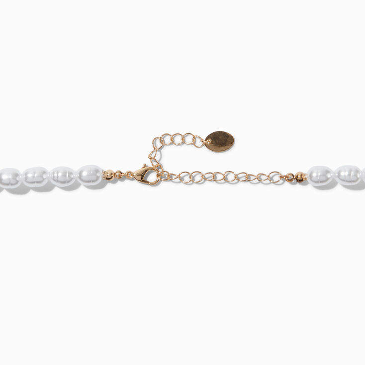 Pearl Conch Shell Pendant Choker Necklace,