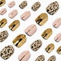 Gold Leopard Stiletto Press On Vegan Faux Nail Set - 24 Pack,
