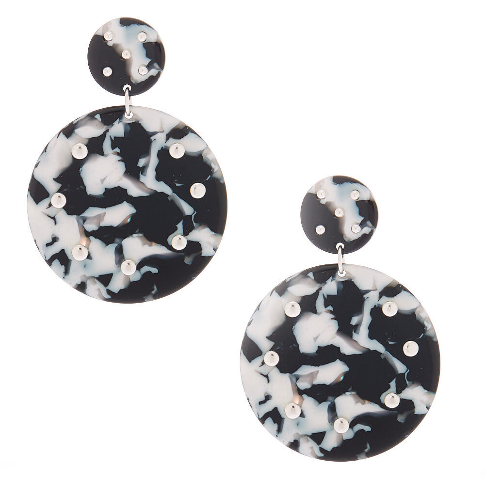 black and white resin earrings
