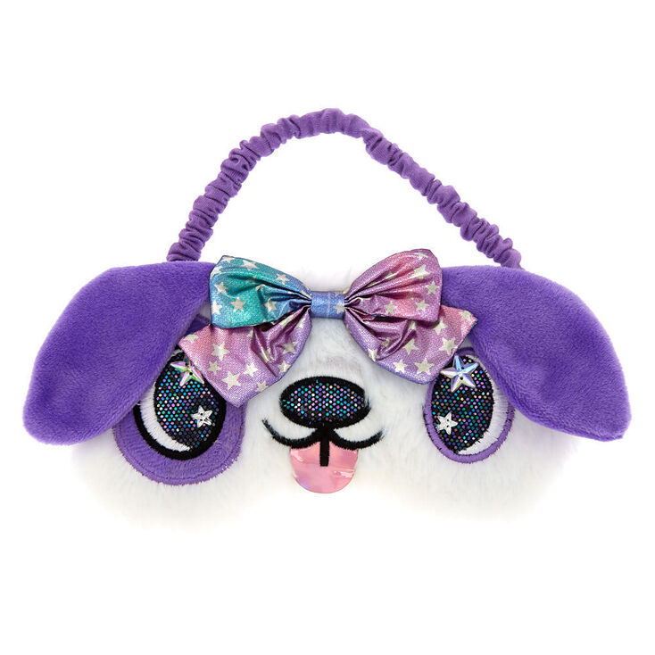 Claire's Masque de sommeil joli chiot violet