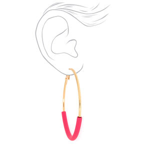hoop earrings 60mm wrapped rubber pink claires hoops
