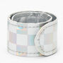 Holographic Checkered Slap Bracelet,