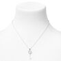Silver Rhinestone Key Pendant Necklace,