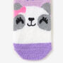 Cozy Panda Star Crew Socks - Purple,