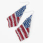 Patriotic Red, White, &amp; Blue Mesh Flag 3&quot; Drop Earrings,