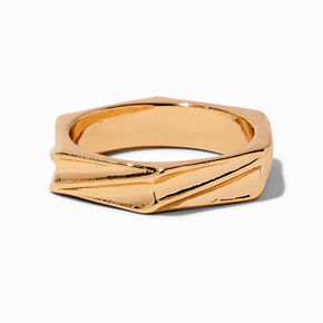 Gold-tone Textured Bolt Ring,