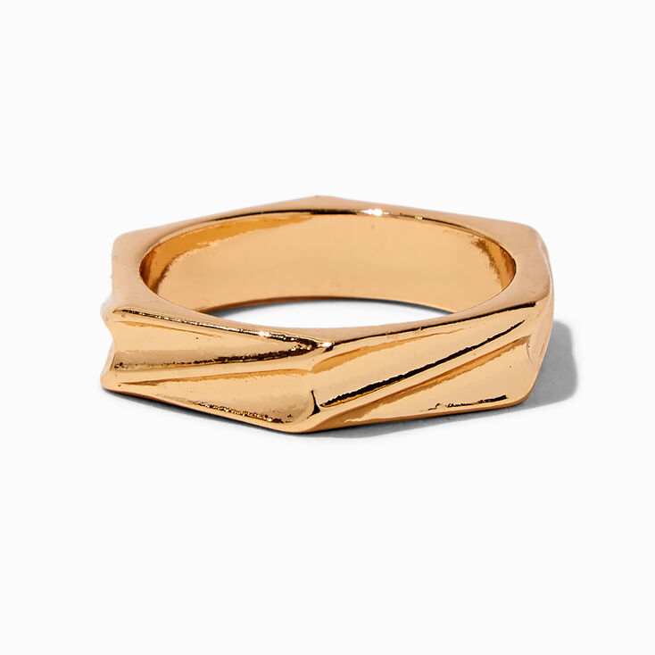 Bague &eacute;clair textur&eacute;e couleur dor&eacute;e,