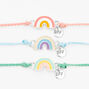 Pastel Rainbow Adjustable Friendship Bracelets - 3 Pack,
