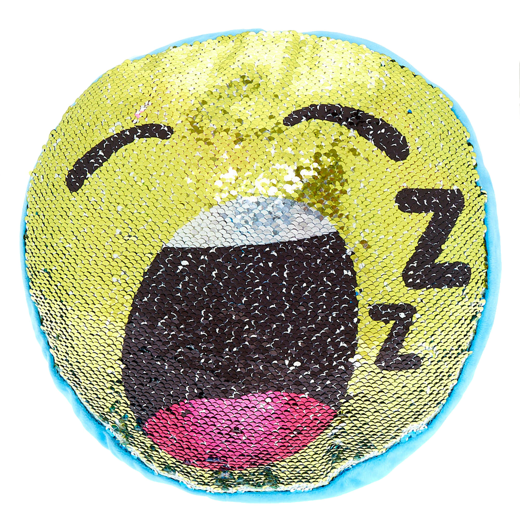 Reversible Sequin Rainbow Emoji Pillow Turquoise Claire S Us