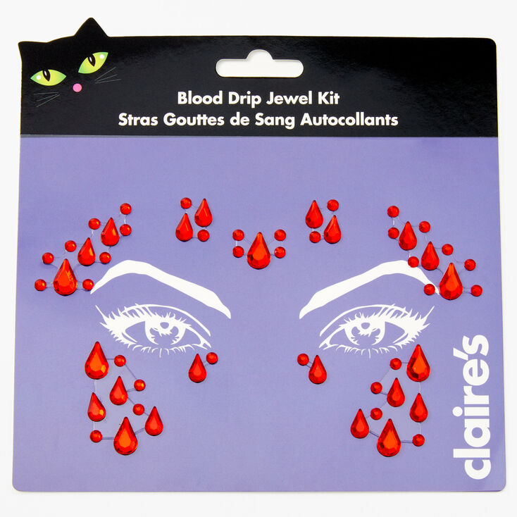 Halloween Blood Faux Face Gems - Red,