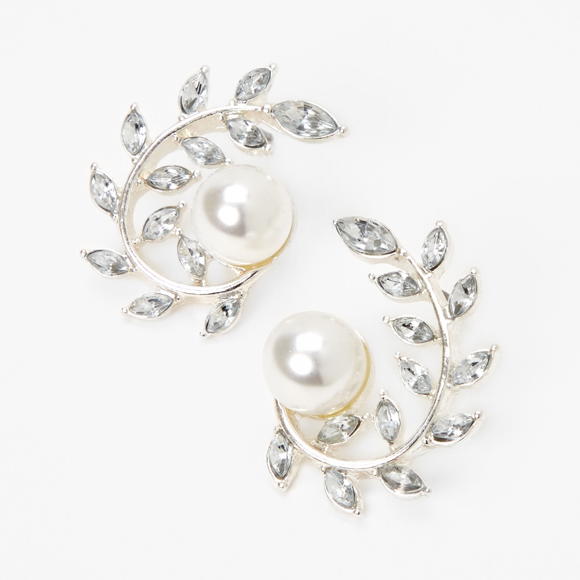 Pearl sales leaf earrings