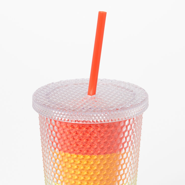 Rainbow Stripes Textured Tumbler,