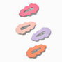 Matte Scalloped Hot Pink Snap Hair Clips - 4 Pack,