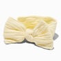 Claire&#39;s Club Nylon Ribbed Bow Headwrap - Ivory,