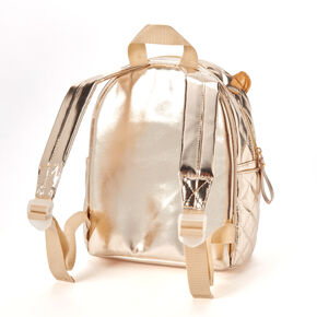 Gold Quilted Wing Mini Backpack,