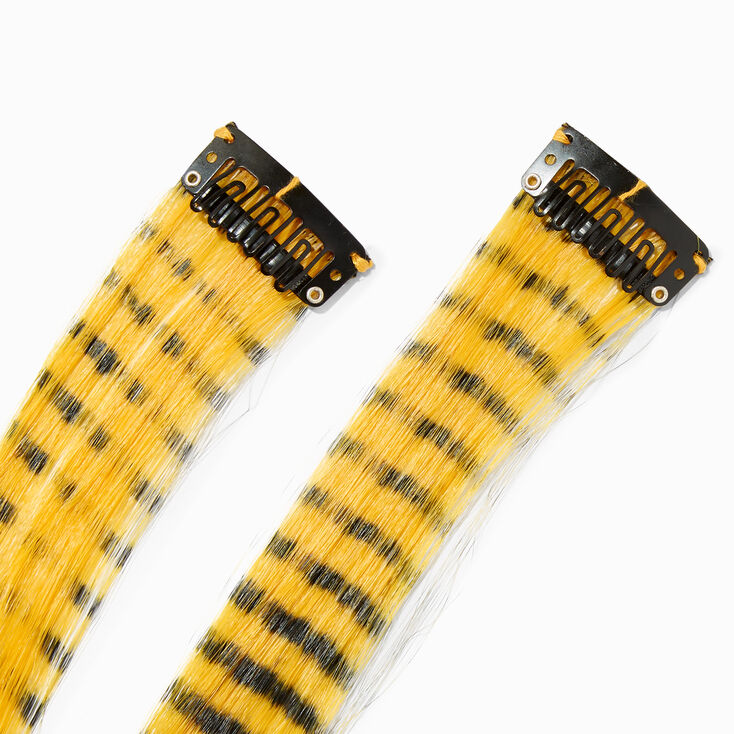 Orange Feather Design Faux Hair Clip In Extensions &#40;2 Pack&#41;,